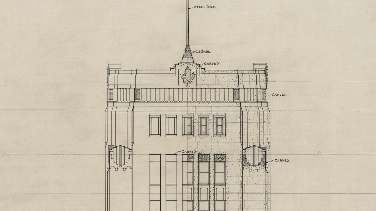 The Dominion Public Building: The Architectural Drawings - Richmond Street Elevation
 