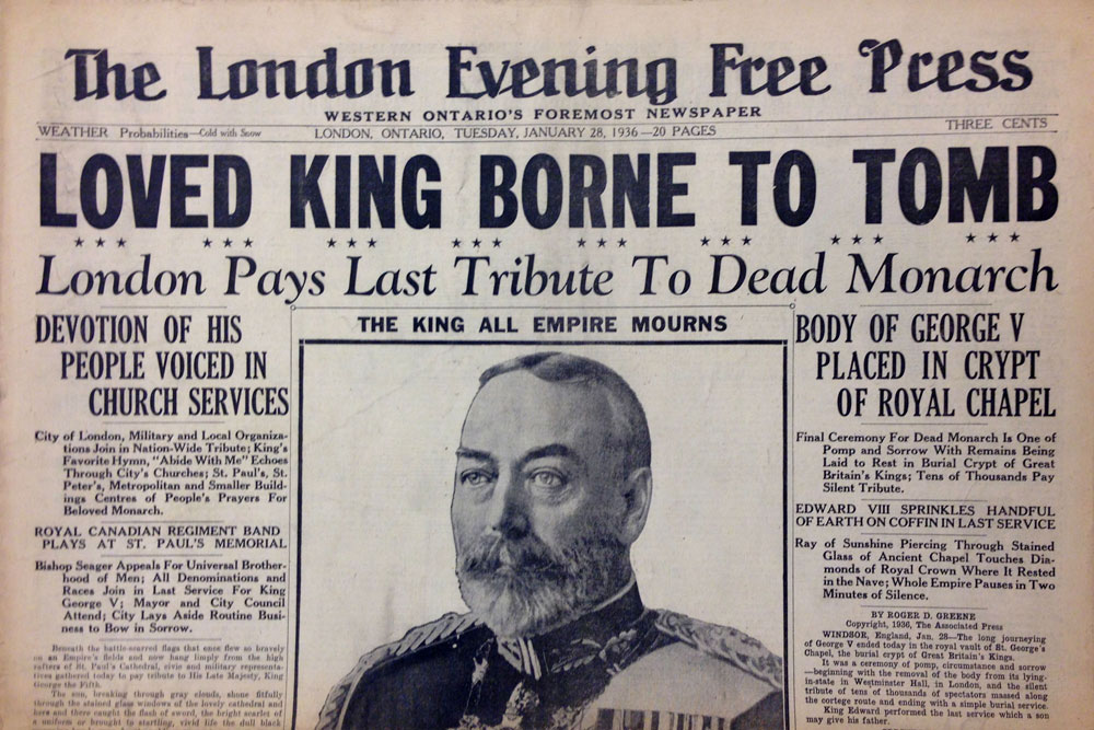 The Year that Britain had three kings: Farewell to King George V