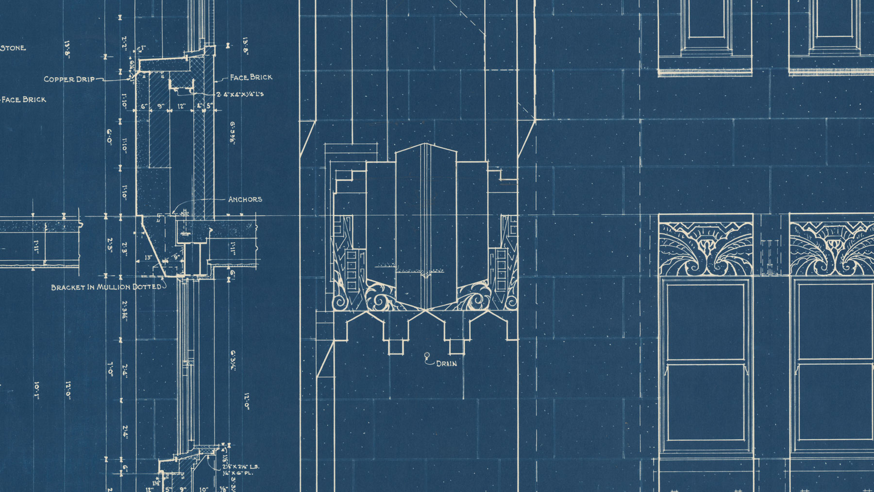 The Dominion Public Building: The Architectural Drawings - Details of Front Elevation
 